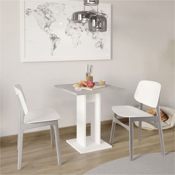 FMD Esstisch 70 cm Betongrau und Wei&szlig;