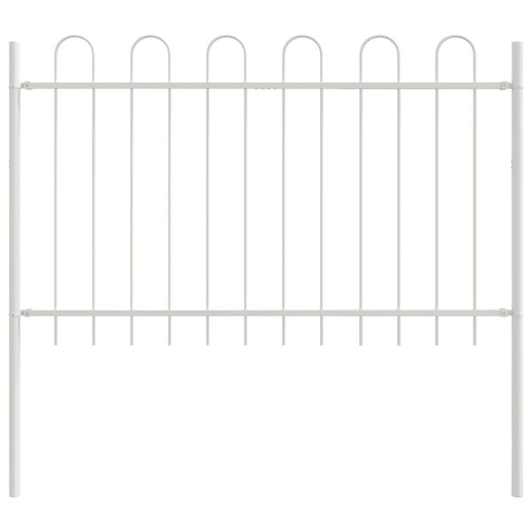 vidaXL Gartenzaun 9 pcs Wei&szlig; 15,3 x 1 m Pulverbeschichteter Stahl