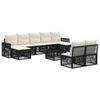 vidaXL Gartensofa-set 10 stk. Schwarz und Cremewei&szlig; Poly-Rattan