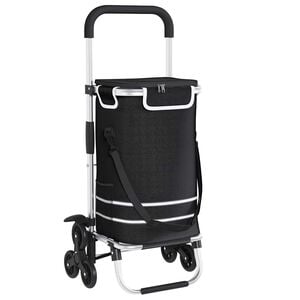 vidaXL Einkaufswagen 1 Schwarz 47 x 39 x 100,5 cm Oxford-Stoff