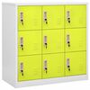 vidaXL Schlie&szlig;fachschrank Hellgrau und Gr&uuml;n 90x45x92,5 cm Stahl