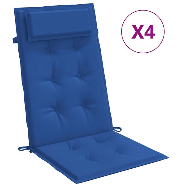 vidaXL Hochlehner-Auflagen 4 Stk. K&ouml;nigsblau Oxford-Gewebe