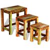 vidaXL 3-tlg. Satztisch-Set Vintage Altholz