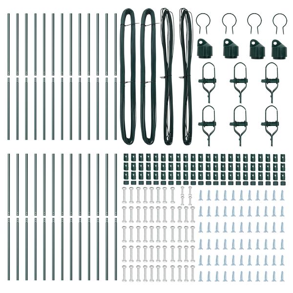 vidaXL Zaunpfosten 26 pcs Grün 3,2 x 3,2 x 190 cm