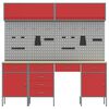 vidaXL Werkbank mit Schubladen 10 pcs Rot Ingenieure Holz und Stahl