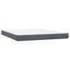 vidaXL Boxspringbett mit Matratze & LED Dunkelgrau 180x210 cm Samt