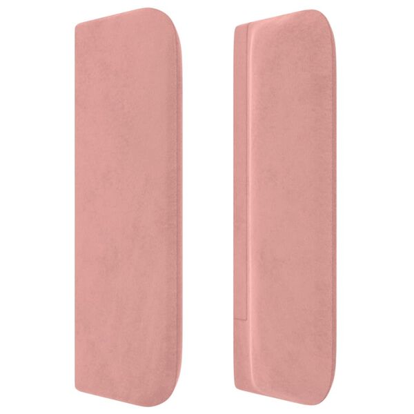vidaXL Kopfteil mit Ohren Rosa 163x16x78/88 cm Samt