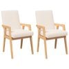 vidaXL Esszimmerstühle mit Kissen 2 Stk. Massivholz Gummibaum