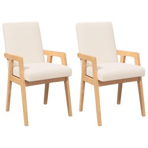 vidaXL Esszimmerstühle mit Kissen 2 Stk. Massivholz Gummibaum
