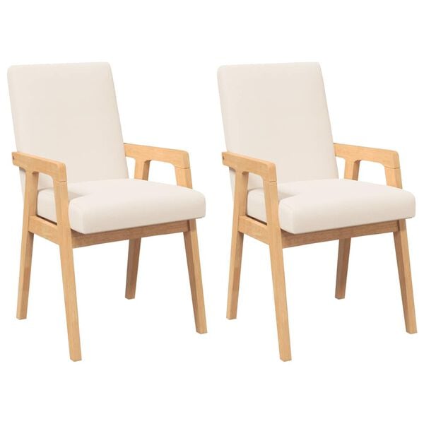 vidaXL Esszimmerstühle mit Kissen 2 Stk. Massivholz Gummibaum