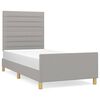 vidaXL Bettgestell ohne Matratze Hellgrau 90x200 cm Stoff