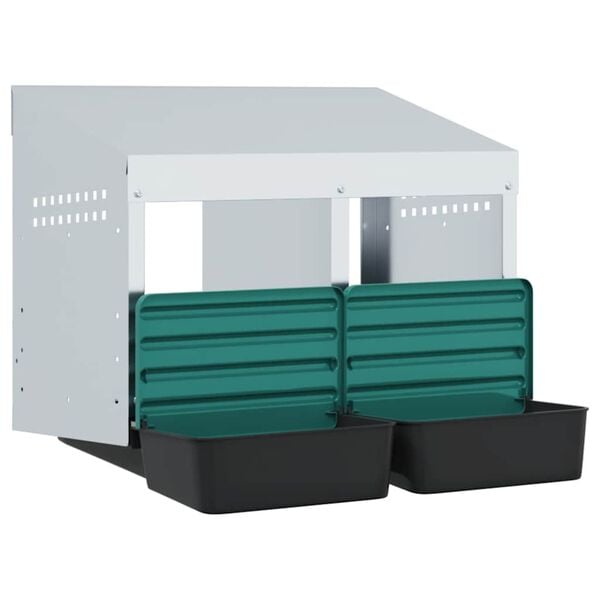 vidaXL H&uuml;hner-Nistkasten 2 F&auml;cher Wandmontage Verzinkter Stahl