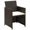 vidaXL 4-tlg. Garten-Lounge-Set mit Auflagen Poly Rattan Braun