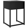 vidaXL Nachttisch Schwarz 38x35x54 cm Stahl