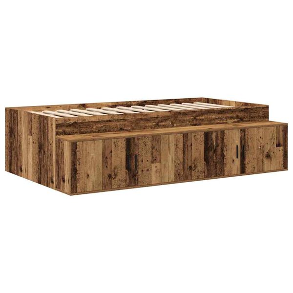 vidaXL Bettrahmen mit Schubladen Altholz 80 x 200 cm Holzwerkstoff
