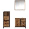 vidaXL Badezimmerm&ouml;bel-Set mit Schubladen 3 pcs Altholz Holzwerkstoff