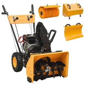 vidaXL 4-in-1 Schneefr&auml;se und Kehrmaschine Set Benzinbetrieben 6,5 PS