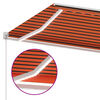 vidaXL Markise Manuell Einziehbar mit LED 450x300 cm Orange Braun