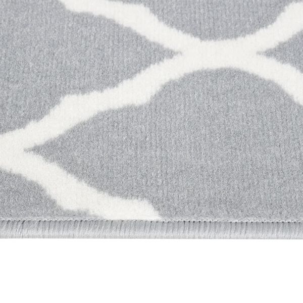 vidaXL Teppichl&auml;ufer BCF Grau und Wei&szlig; 100x500 cm
