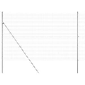 vidaXL Geschwei&szlig;ter Drahtzaun, bodenverankert 50 x 1,5 m Silber Netz