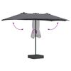 vidaXL Garten-Sonnenschirm Anthrazit 385 x 209 x 244 cm Polyester