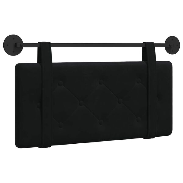 vidaXL H&auml;ngevorderseite Wandmontiert Schwarz 90 x 55 x 5 cm Samt