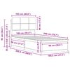 vidaXL Bettgestell mit gepolstertem Kopfteil Schwarz 100 x 200 cm