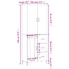 vidaXL Highboard Betongrau 69,5x34x180 cm Holzwerkstoff