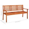 vidaXL Gartenbank 3-Sitzer 150 cm Massivholz Eukalyptus