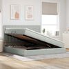 vidaXL Bett mit Stauraum und LED mit LED Hellgrau 200 x 200 cm Samt