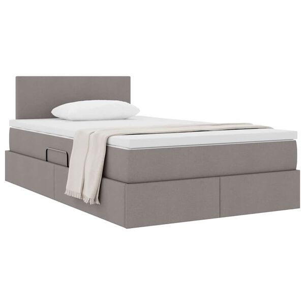 vidaXL Aufbewahrungsbett mit Matratze Taupe 120 x 190 cm Holzwerkstoff