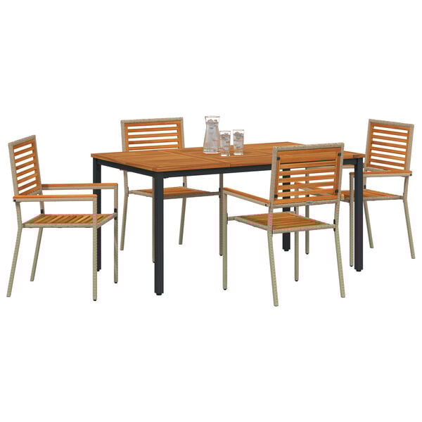 vidaXL Garten Essgruppe 4 pcs Beige und Braun Poly-Rattan