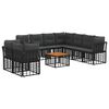 vidaXL Outdoor-Sofagarnitur 10 stk. Schwarz und Dunkelgrau Polyester