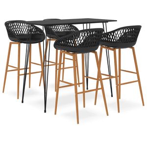 vidaXL 5-tlg. Bar-Set Schwarz