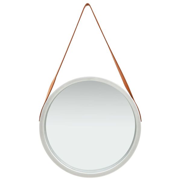 vidaXL Wandspiegel mit G&uuml;rtel 50 cm Silbern