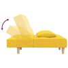 vidaXL Schlafsofa 2-Sitzer mit 2 Kissen & Hocker Gelb Stoff