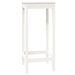 vidaXL Bartisch Wei&szlig; 50x50x110 cm Massivholz Kiefer