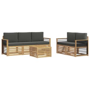 vidaXL Outdoor-Sofagarnitur 6 stk. Wei&szlig; und Anthrazit Polyester