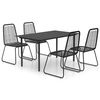 vidaXL 5-tlg. Garten-Essgruppe PVC Rattan Schwarz