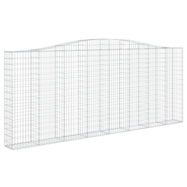vidaXL Gabionen mit Hochbogen 4 Stk. 400x30x160/180cm Verzinktes Eisen