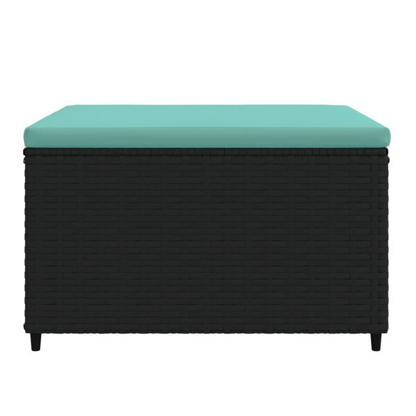 vidaXL Gartenhocker mit Kissen 2 Stk. Schwarz Poly Rattan