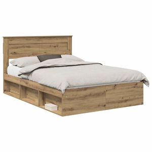 vidaXL Bettrahmen Artisan-Eiche 140 x 190 cm Holzwerkstoff