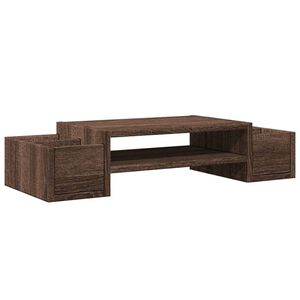 vidaXL Monitorst&auml;nder mit Stauraum Eichen-Optik 70x27x15 Holzwerkstoff