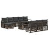 vidaXL Gartensofa-set 11 stk. Grau und Dunkelgrau Poly-Rattan
