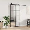 vidaXL Schiebet&uuml;r mit Beschlag Schwarz 102,5x205 cm ESG-Glas