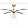 vidaXL Deckenventilator mit Lampe 106 cm Braun