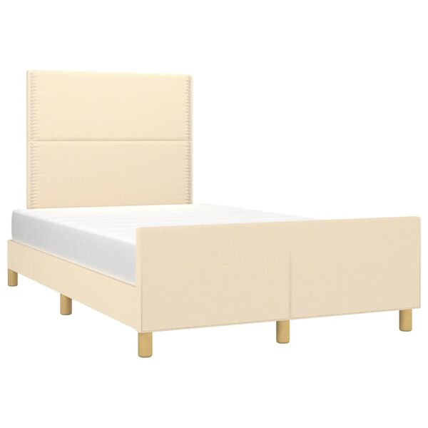 vidaXL Bettgestell ohne Matratze Creme 120x200 cm Stoff
