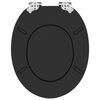 vidaXL Soft-Close Toilettensitz Schwarz 44 x 38 cm MDF-Platte