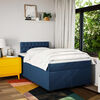 vidaXL Boxspringbett mit Matratze Blau 120x200 cm Stoff