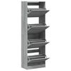 vidaXL Schuhschrank mit 4 Klappen Grau Sonoma 60x34x187,5 cm